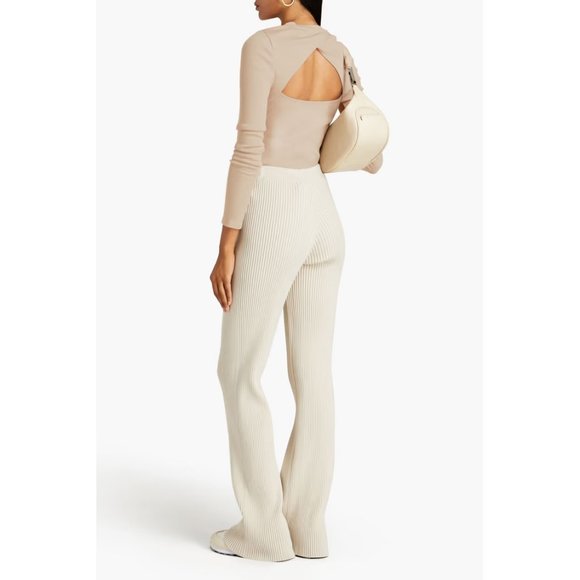 NWT The Range Revolve neutral beige cutout back ribbed bodysuit - Picture 7 of 11